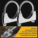 2-1/4" U Bolt Exhaust Clamp - 2.25 Inch U-bolt Muffler Clamps Clip Replacement for RV UTV Tractor Motorcycle System