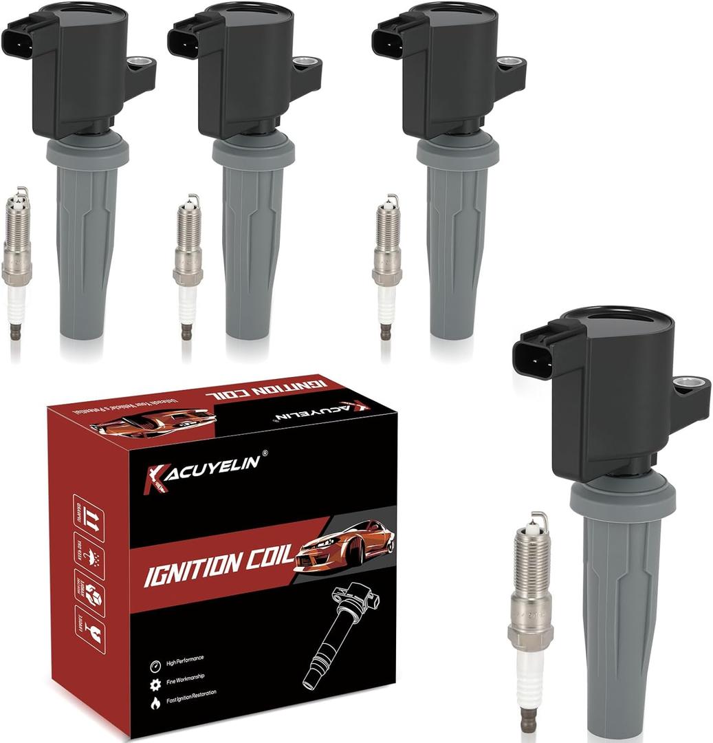 UF621 Ignition Coil Pack and Iridium Spark Plugs Set of 4 Compatible with Ford Escape Fusion C-Max Lincoln MKZ Mercury Milan Mariner 2009-2022 2.0L 2.5L L4 Replaces# C1658, GN10507