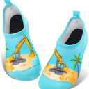Toddler & Kids Water Shoes, Non-Slip Aqua Shoes for Boys & Girls, Lightweight Quick-Dry Sport Shoes for Beach & Swim (6.5 Toddler, Blue Truck)