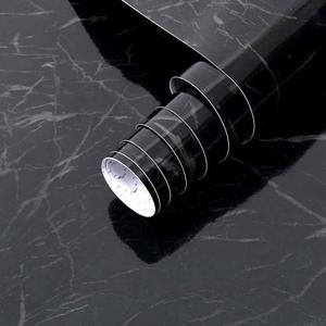 Arthome Black Marble, 17x393 Inches Peel and Stick Wallpaper, Marble Contact Paper, Self Adhesive, Easy to Clean, Vinyl Film for Furniture Countertop, Distressed Plank Grain Vintage Wall Covering