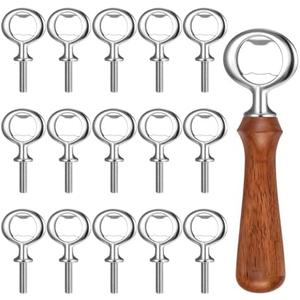 15 PCS Metal Bottle Opener Kit Bulk Stainless Blank Bottle Openers Inserts Hardware for Valentine's Day Wedding Party DIY Project Craft Wood Turning