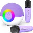 Mgaolo Mini Karaoke Machine for Kids Adults,Portable Bluetooth Speaker with 2 Wireless Microphones,Gift Toys with MP3 Player for Boys Girls 3-12 Year Old Birthday Family Home Party Present (Purple)