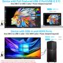 Prechen 23.8" 200hz Portable Touchscreen Monitor 99% sRGB VA FHD 1080P, VESA, Built-in Speaker, w/90Adjustable Stand USB-C HDMI External Second Touch Screen Display for Laptop/PC/Phone