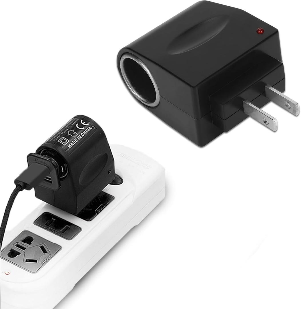 Universal AC to DC Car Cigarette Lighter Socket Adapter Converter, Cigarette Lighter Adapter to Wall Plug, DC 12V 500mA Vehicle Power Inverters, Automotive Female Socket for Car Electronics