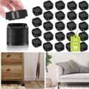 24 Pack Furniture Risers 1,2 or 3 Inch, Adjustable Bed Risers Heavy Duty For Table Desk Couch Chair Sofa Cabinet Bed Legs Dorm, Square Stackable Bed Raisers Blocks Lift Height 1", 2" or 3", Black