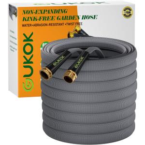 Garden Hose 75 FT, Non-Expanding Water Hose, Ultra-Light & Flexible, Burst-Resistant, Kink-Free, High-Pressure Garden Hose All-Weather Use for Lawns, Gardens, and Outdoor Cleaning (Gray)