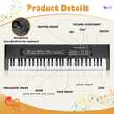 61 Keys Kids Piano Keyboard Toy with Mic Portable Electronic Piano for 3 4 5 6 7 8 Girls Boys Beginners Birthday Xmas Gifts, Black