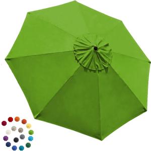 EliteShade USA 9FT Patio Umbrella Replacement Covers 8 Ribs Market Umbrella Canopy Cover (CANOPY ONLY) (Macaw Green)