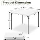 34" Square Folding Table for 4 Person, 330lbs Weight Capacity Foldable Table with HDPE Tabletop & Heavy-Duty Steel Legs, Large Portable Picnic Table for Indoor Outdoor Parties, Camping, White, 2 Pack
