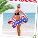 Blosssound 6 Pieces Patriotic Stars Inflatable Pool Floaties Red White Blue 35 Inch American 4th of July 250th Anniversary Swimming Float Pool Inflatable Float Toys for Adults Party Decoration
