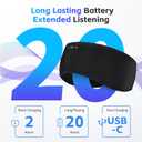 Sleep Headphones Bluetooth 6.0 Headband, 20Hr Headband Headphones with HD Stereo Speakers, Sports Wireless Earphones for Side Sleepers Workout Yoga Travel Meditation, Gifts for Women Men,Black
