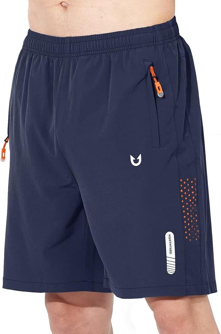 NORTHYARD Men's Athletic Running Shorts Quick Dry Workout Shorts 7"/ 5"/ 9" Lightweight Sports Gym Basketball Tennis Hiking (3X-Large, Navy)