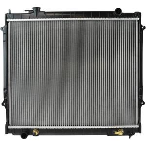 TRQ Front Radiator Assembly Aluminum Core 1 Row Compatible with 2001-2004 Toyota Tacoma V6 3.4L Manual Transmission 1995-2000 Toyota Tacoma L4 2.4L RWD Automatic Transmission TO3010180 CU1774