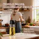 X&E 16oz/470ml Glass Olive Oil Sprayer for Cooking, 2 in 1 Olive Oil Dispenser Bottle, Food Grade Oil Mister for Kitchen Gadgets, Air Fryer Accessories, Salad & BBQ Black