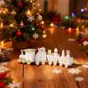 NUOBESTY 4pcs/Set Wooden Train Toy Christmas Train Toy Creative Birthday Present Decorative Tabletop Ornament for Cafe Bar Home(White)