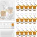 15 Sets Inspirational Gifts for Women Emotional Support Chicken Nugget Keychain Funny Keychain with Inspirational Card and Organza Bag Positive Cartoon Key Ring Christmas Employee Appreciation Gifts