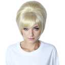 Linfairy 1960s Short Beehive Wig Perfect for Halloween Party Cosplay Bauffant Wigs (Blonde)