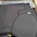 TTX LIGHTING Seat Covers Fit for Toyota Tacoma: 2005-2023 Full Set Fit for Toyota Tacoma Truck Double Crew Cab Car Seat Covers Faux Leather Automotive Seat Cushion Protectors(5 Seats, Red Line)