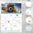 Gannyfer 2026 Wall Calendar,18 Months 22.75" x 15.5" Calendar 2025-2026, Use Now to DEC 2026, Large Spiral Binding Funny Dog 2026 Calendar, Perfect for Home, School or Office (6 Stickers Included) (Brown)