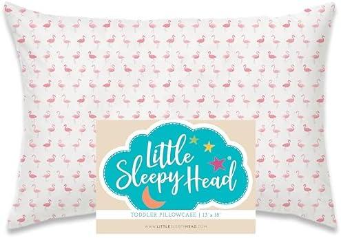 Little Sleepy Head Toddler Pillowcase, 100% Cotton & Hypoallergenic Pillow Case for Toddler Pillow, Snug Fit Envelope Pillowcase, 13x18 Pillowcase, Pilllow Sold Separately (Flamingo Flock)