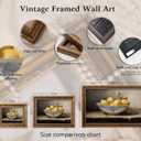 Vintage Gold Framed Kitchen Wall Art Retro Rustic Farmhouse Painting Canvas Picture Wall Decor Yellow Lemon Still Life Antique Fruit Poster PrintArtwork for Living Room Bedroom Home Decoration, 11"L x 9"W
