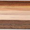 Acacia Wood Serving Tray with Handles (17 Inches) Decorative Serving Trays Platter for Breakfast in Bed, Lunch, Dinner, Appetizers, Patio, Ottoman, Coffee Table, BBQ, Party Great for Lap &Couch