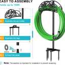 Keten Garden Hose Holder, Detachable Metal Water Hose Holder Stand, Heavy Duty Freestanding Garden Hose Reel Rack and Hose Storage Organizer for Outside Yard
