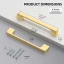 30 Pack 5 Inch Brushed Gold Cabinet Pulls Solid Zinc Alloy Gold Cabinet Handles - Brushed Brass Dresser Drawer Pulls for Kitchen Cabinet Hardware Zinc Alloy Handles