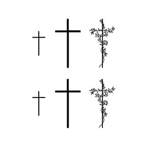 Tattoo Tech, Long Lasting Temporary Tattoos, Last 1-2 Weeks, Waterproof, Semi Permanent Tattoo, Realistic look, No Adhesive, No reflection (Floral Cross)