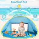 Zooawa Baby Beach Tent, Pop Up Beach Tent Sun Shade for Beach, Portable Shade Pool UV Protection Sun Shelter for Infant with Beach Sand Toys Set