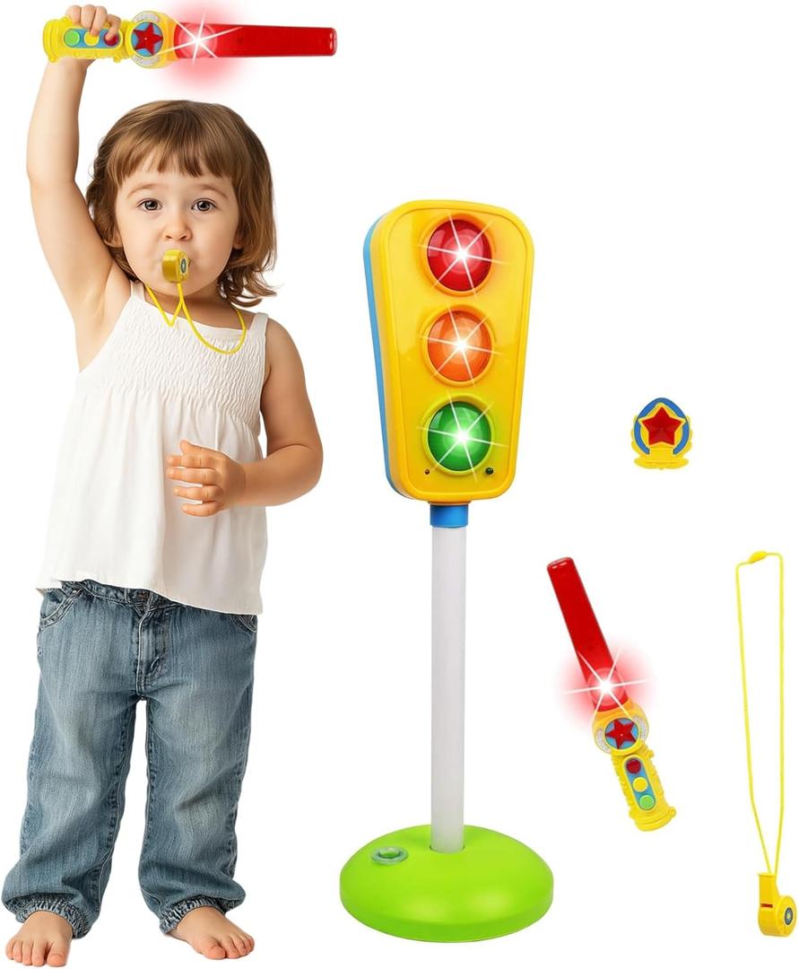 Kiddie Play Traffic Light Toy for Kids Cars and Bikes with Lights and Sounds