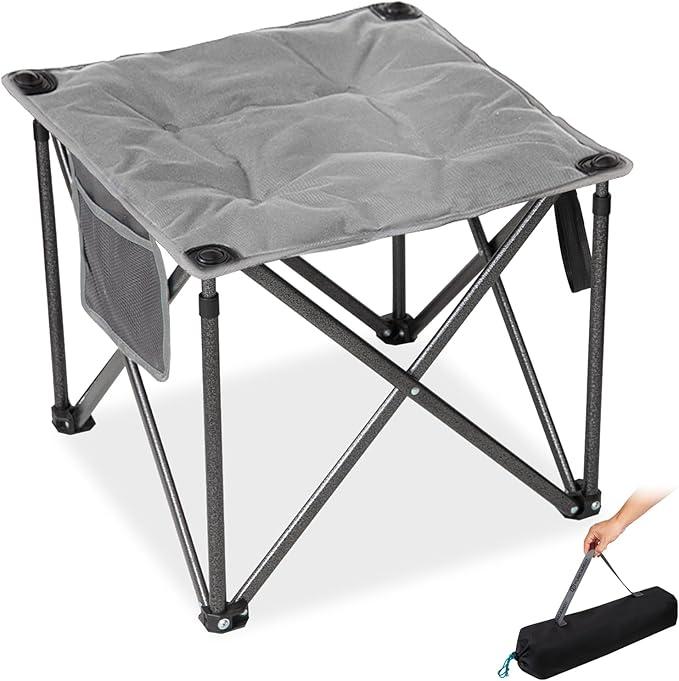 FUNDANGO Folding Camp Stool, 18.1 Inch Oversized Footrest, 400 lbs, Heavy Duty Portable Padded Stools, Non-Slip Seats & Carry Strap for Camping, Hiking, Backpacking, Fishing, Fishing, Travel, Beach, Picnic, Beach, Backyard, Garden, Yard, Lawn, Pool, Poolside, Patio, Porch, Deck