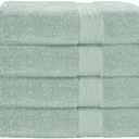GLAMBURG Premium Cotton 4 Pack Bath Towel Set - 100% Pure Cotton - 4 Bath Towels 27x54 - Ideal for Everyday use - Ultra Soft & Highly Absorbent - Sea Green