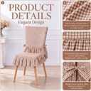 Irenare 2 Sets 17.7'' Gingham Ruffle Chair Cushions Cover and Back Cover