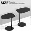 C Shaped End Table for Couch - Modern Metal Sofa Side Table with Round Base, Slide Under Accent Table for Small Spaces, Living Room Bedroom Office, Black, 24.8 Inch