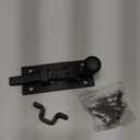 Renovators Supply Manufacturing Slide Bolt Latch 3.5 in. Black Wrought Iron Ball Tip Style Slide Bolt with Mounting Hardware (Pack of 1)