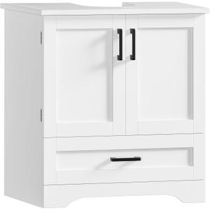 TEENFON 24" Pedestal Sink Storage Cabinet with 2 Doors & 1 Drawer, 13.2"Dx23.6"Wx25.6"H