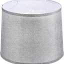 PATIKIL Lamp shades for Table Lamps 11.4" Top x 12.6" Bottom x 9.8" High Drum Lamp shades for Floor Lamps Medium Linen Lampshade Easy Assembly for Lamp Replacement, Gray