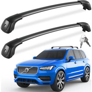 FengYu 330lbs Lockable Roof Rack Cross Bars Compatible with Volvo XC90 XC-90 2016-2026,Heavy Duty Aluminum Roof Rails Crossbars Cargo Bars Canoe Snowboard Rooftop Black Carrier Luggage