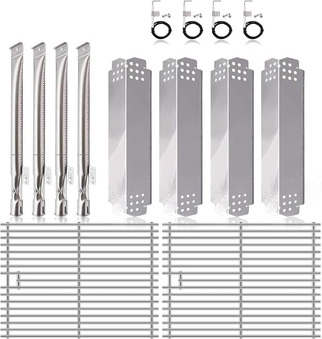 S611N2 (2-Pack) nexgrill Replacement Parts 4 Burner for Nexgrill 4 Burner 720-0830H 720-0830D 720-0783C 720-0783E 720-0958A Stainless Steel Grill Grate, Grill Burner, Heat Plate, Igniters