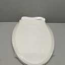 Durable Elongated Toilet Seat with Slow Soft Close - Easy to Install and Clean, Never Loosens - White, Fits Most Elongated Toilets Biscuit