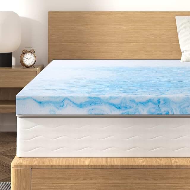 Aidoly Mattress Topper Twin, 2 inch Soft Memory Foam Cooling Gel Mattress Topper
