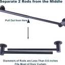 10-18 inches Adjustable Magnetic Towel Bar for Refrigerator, Magnetic Rod for Classroom Whiteboard, Magnet Towel Holder Towel Hook Hanger for Kitchen Dishwasher, Laundry Washer, Black, Pack of 2