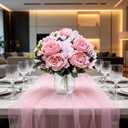 Peonies Artificial Flowers, 2 Packs Simulated Silk Peonies Flowers Fake, Mixed Pink Peonies Flowers Bouquet for Centerpiece Table Wedding Party Home Decoration(Pink Purple)