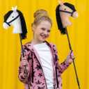 Hushee 8pcs Western Cowboy Plush Stick Horse Fun Cowgirl Horse Head Pony Stick for Cowboy Cowgirl Racehorse Christmas Birthday Party Decoration