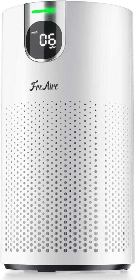 FreAire Air Purifiers for Home Large Room Covers up to 1800Ft, VisionAir 20dB Sleep Mode for Bedroom, with Real-Time AQI & PM2.5 Display,360Intake&Outlet Air Cleaner Pet-Friendly HEPA,HAP606