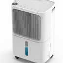 VEAGASO 2500 Sq. Ft Dehumidifier for Basement, 34 Pint Dehumidifiers For Home, Large Room, Auto Drain or Manual Drainage, Digital Control Panel, Auto Defrost, 24H Timer (White)