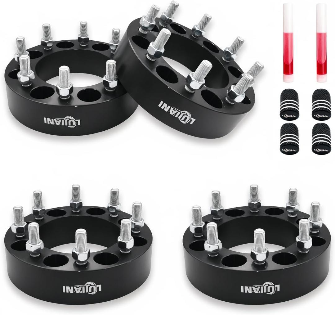 4 Pack 8x170mm 8 Lug Wheel Spacers 2" for Ford F350 F250 Super Duty 2005-2025, Forged 6061-T6 Aluminum Lug-Centric Design, M14x1.5 Studs, 125mm Center Bore, Wheel Adapters, Not Hubcentric