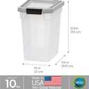 IRIS USA Airtight Dog Food Storage Container, WeatherPro, Up to 10 lbs, for Dog Cat Bird and Other Pet Food Storage Bin, Keep Fresh, Translucent Body, Made in USA, Clear/Gray