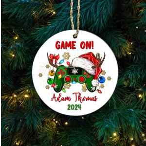 Personalized Game On Christmas Ornament 2024, Gaming Ornament Gifts for Gamer, Custom Name & Year Game Player Ornament, Game Christmas Tree Ornament, Game Lovers Xmas Keepsake, Video Game Controller